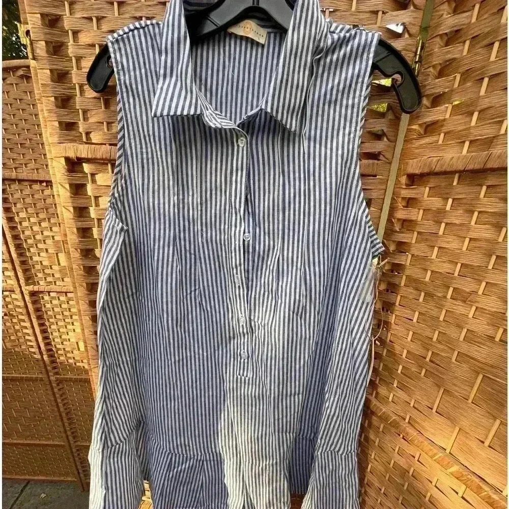 Chrysanthemum Striped Romper - Large